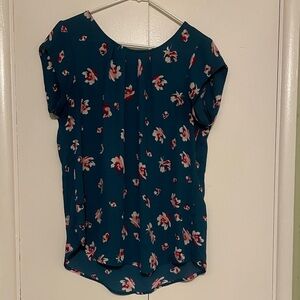 41 Hawthorn Teal and Red Floral Blouse women’s large